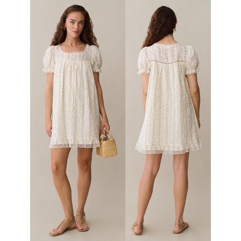 NWT Sorella Alethea Cotton Mini Dress in Wispy Blue - Size Large